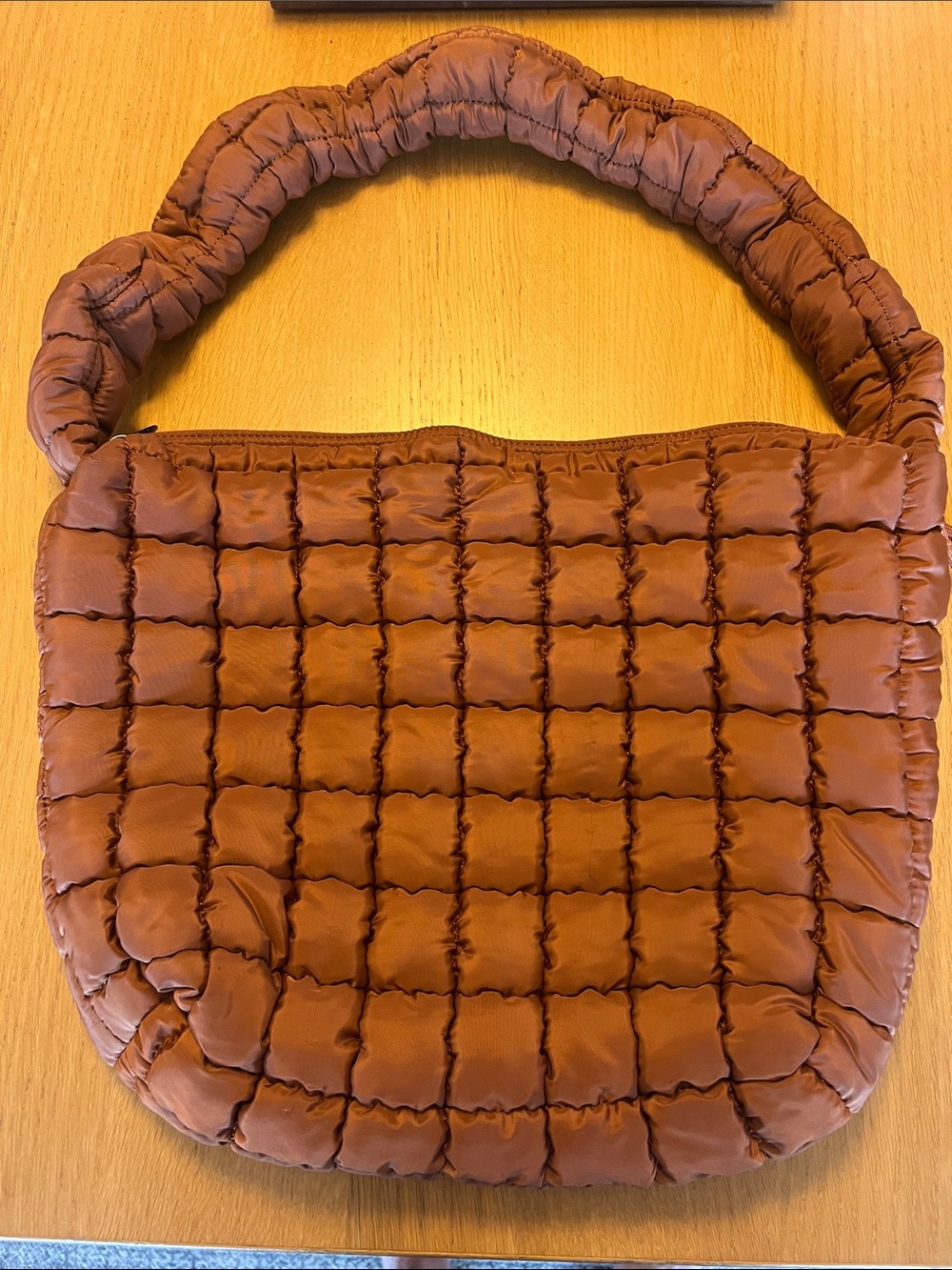 Anthropologie, puffy shoulder/crossbody bag, rusty orange in new condition